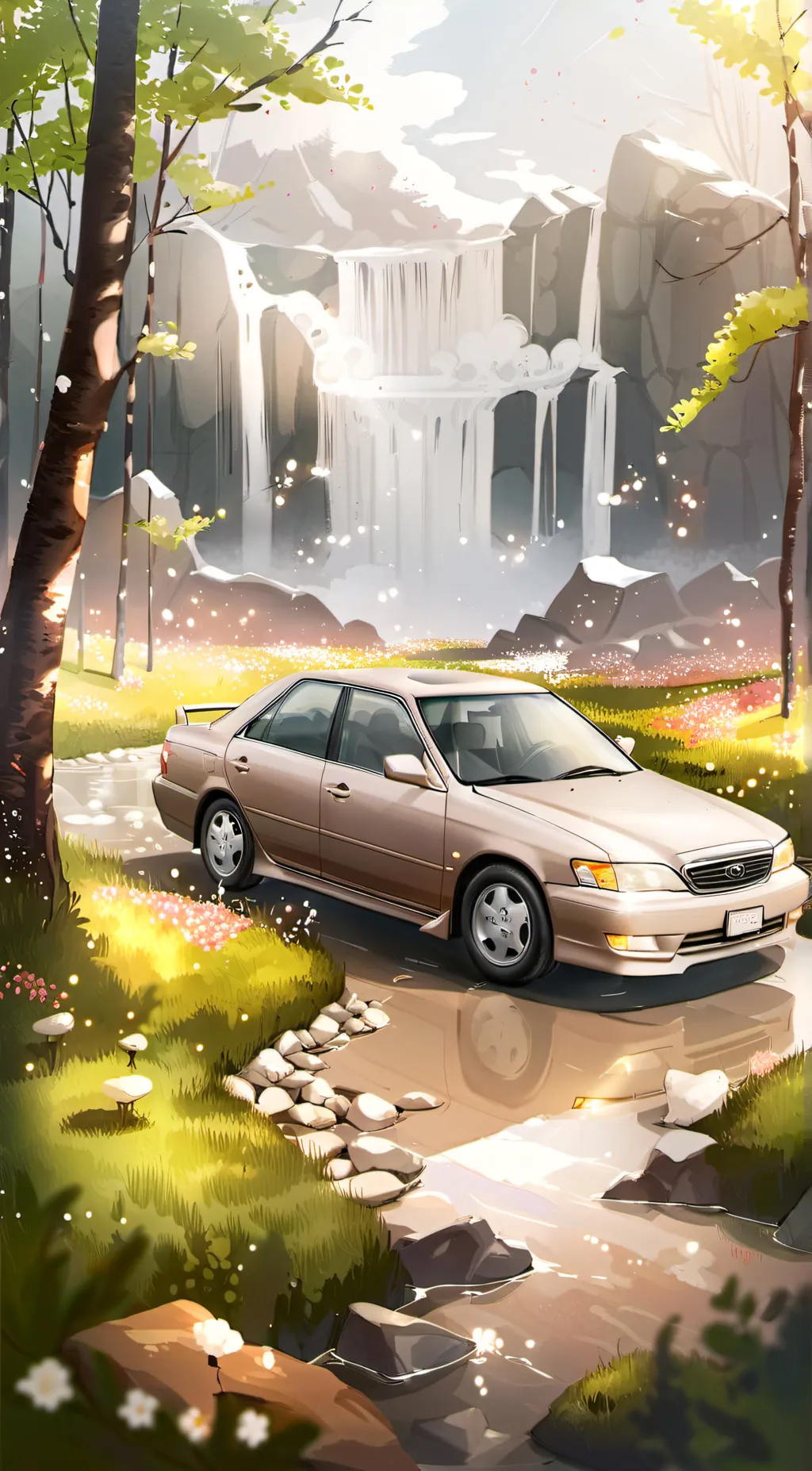 ai character: toyota camry  background