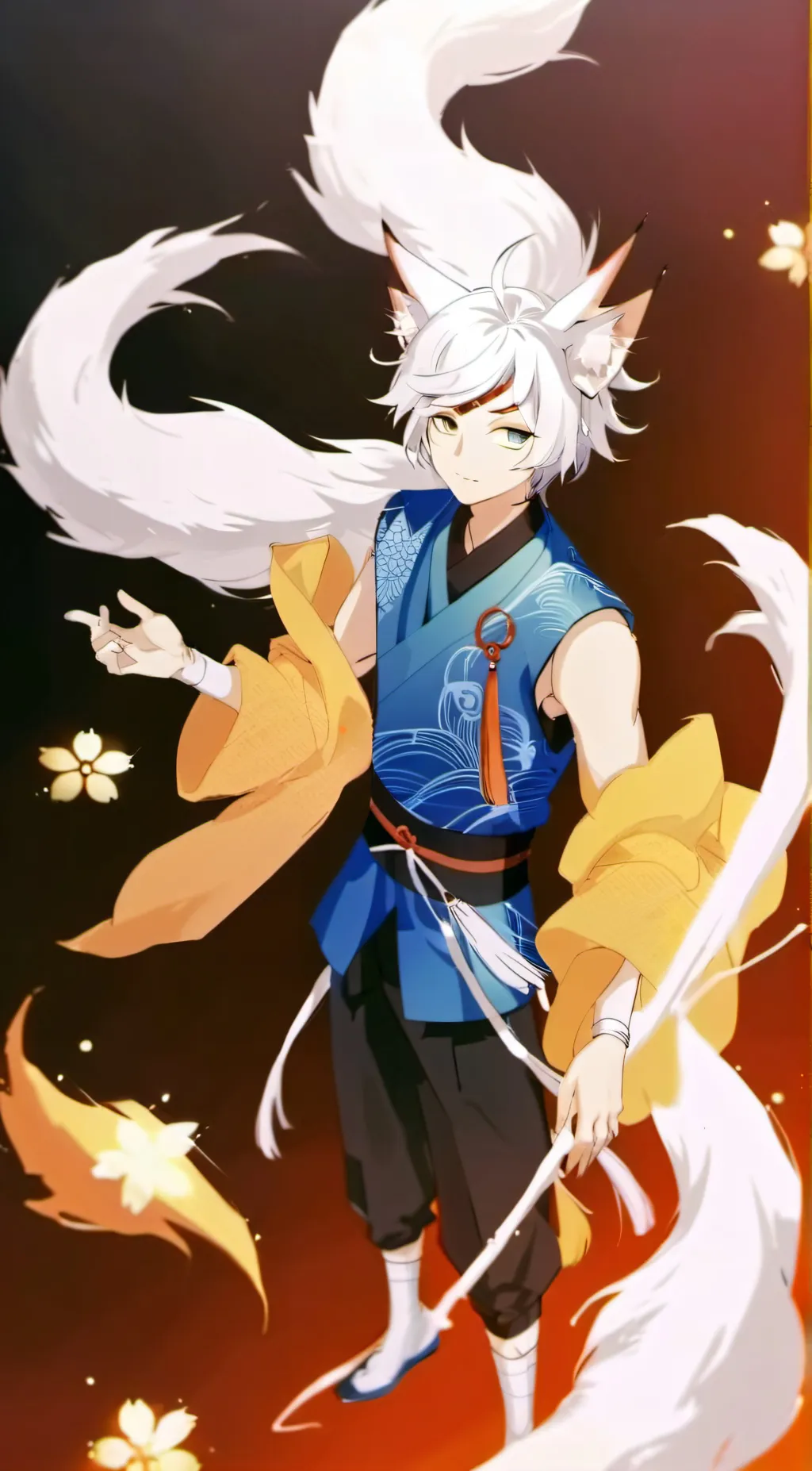 ai character: kitsune god vessel background