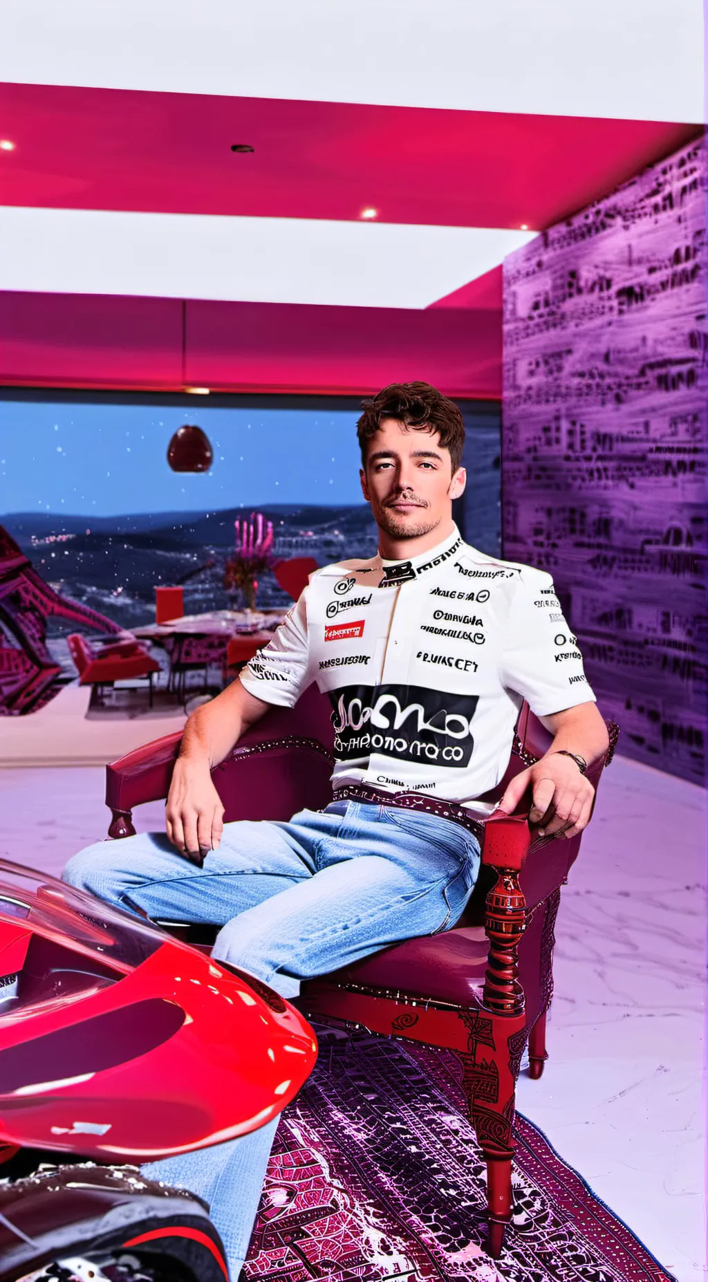 ai character: Charles leclerc  background