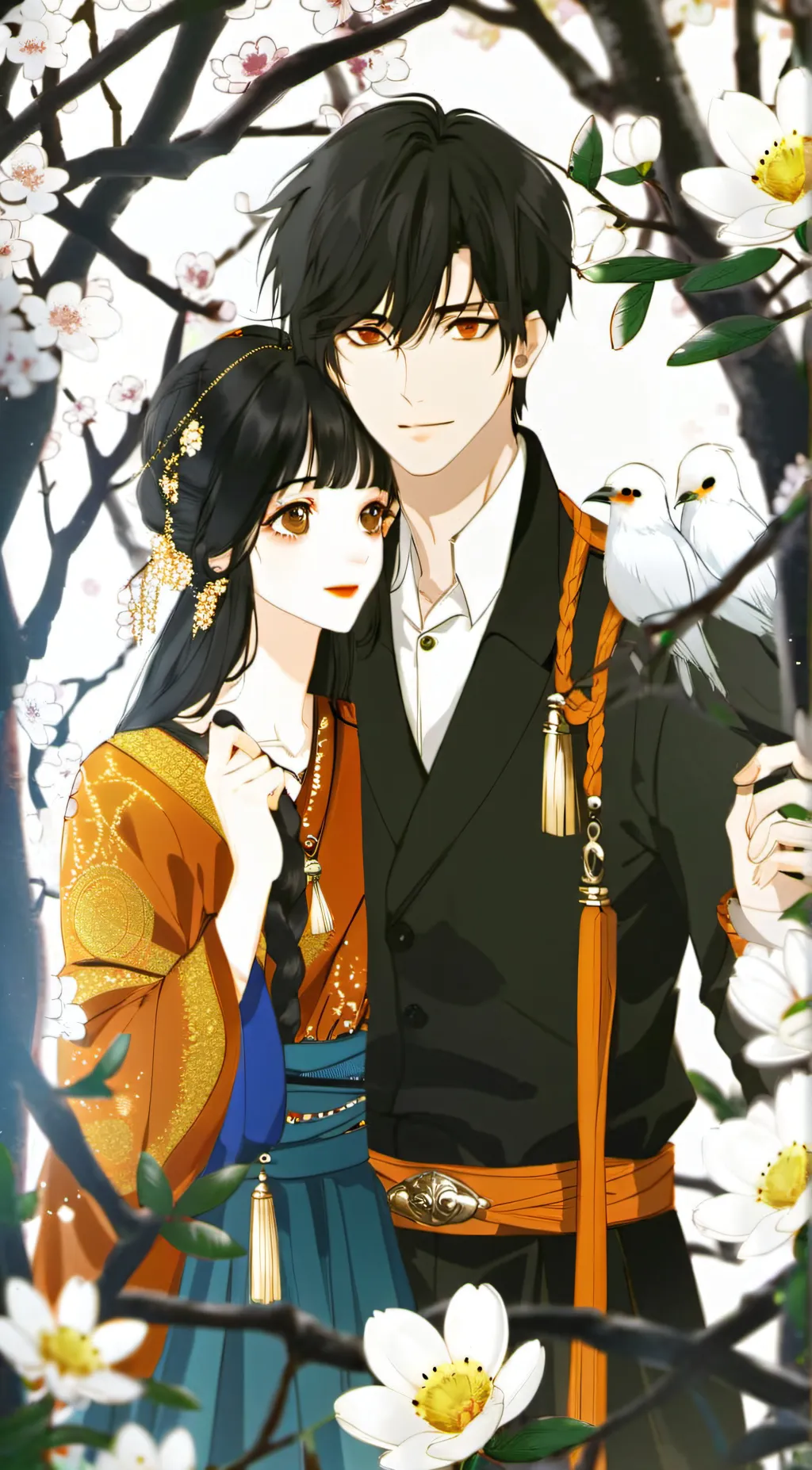 ai character: king queen  background