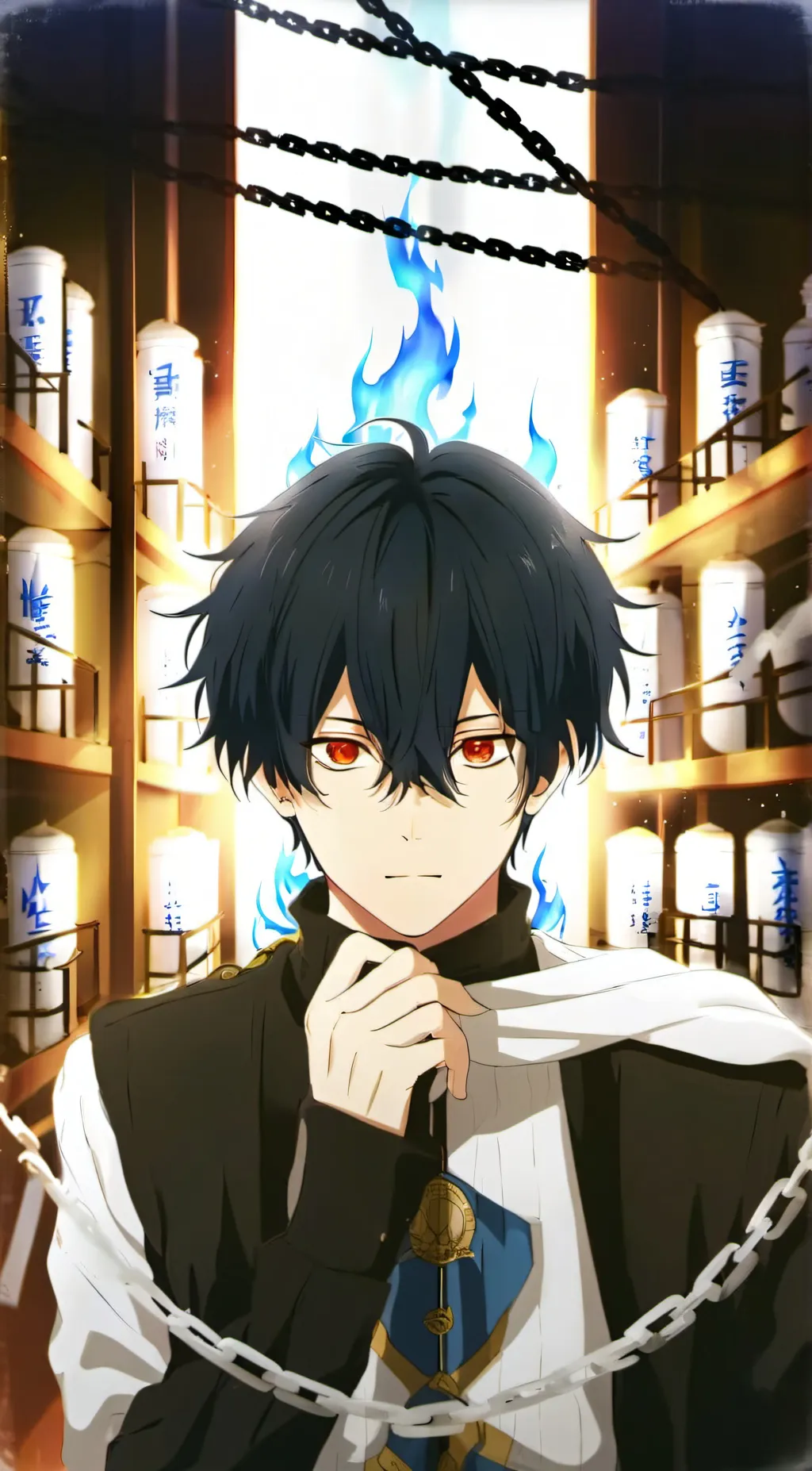 ai character: Dabi + Shigaraki background