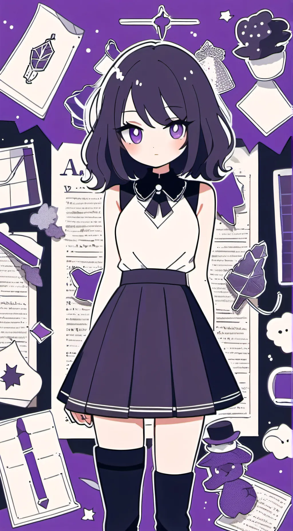 ai character: Violet background