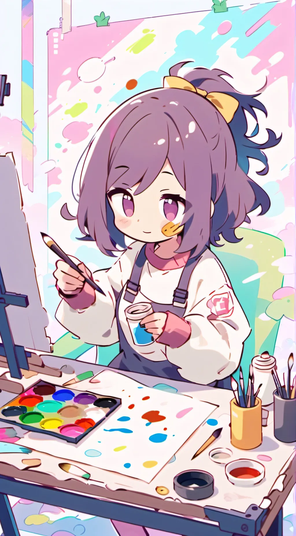 ai character: Violet background