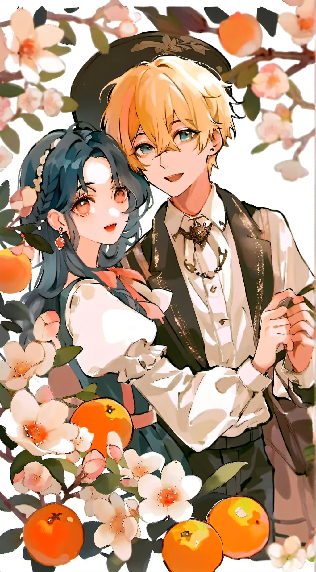 ai character: Hinata and naruto  background