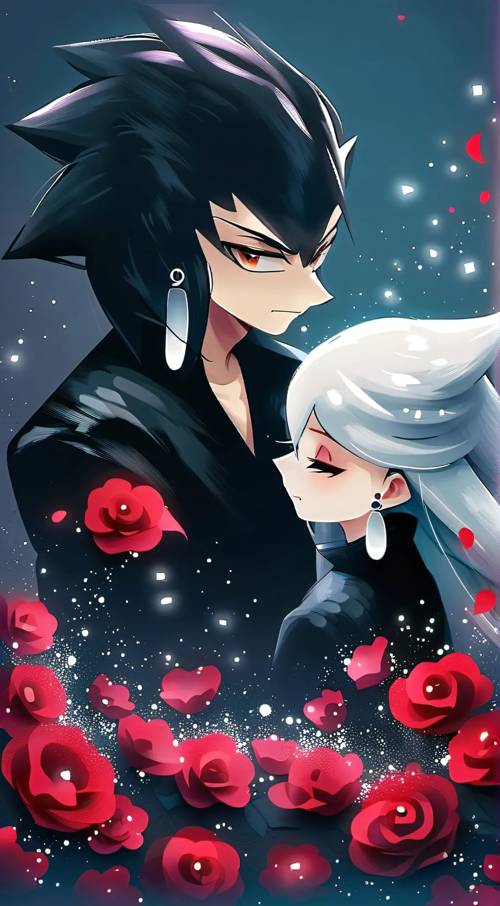 ai character: shadow x rose background