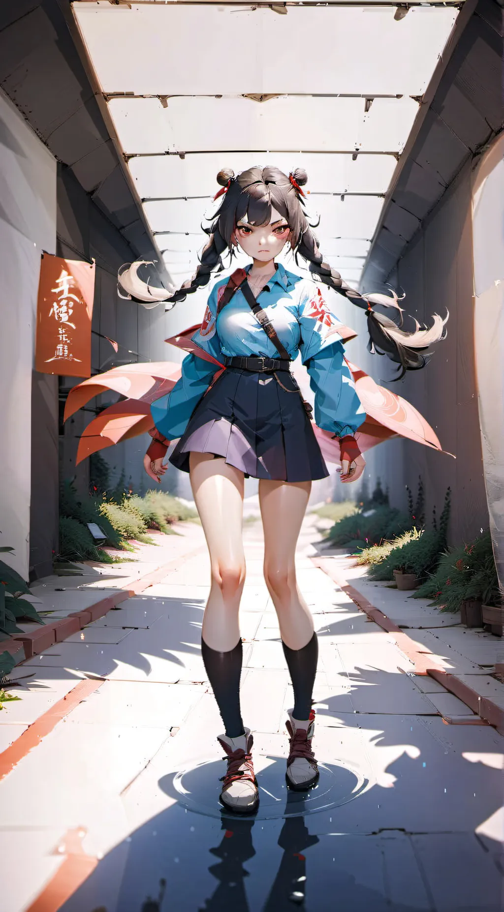 ai character: 40ft tall woman background