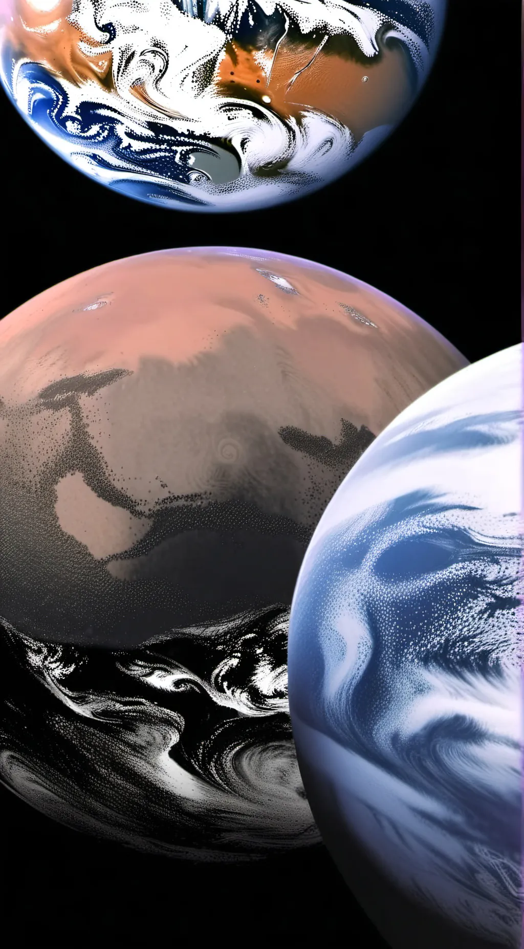 ai character: mars and earth background