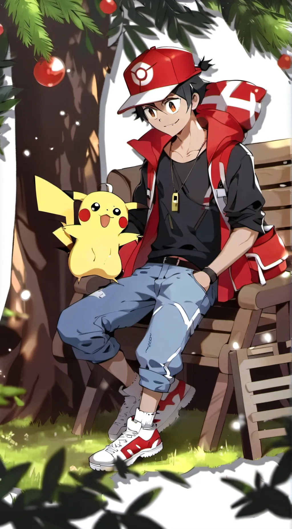 ai character: Ash ketchum background