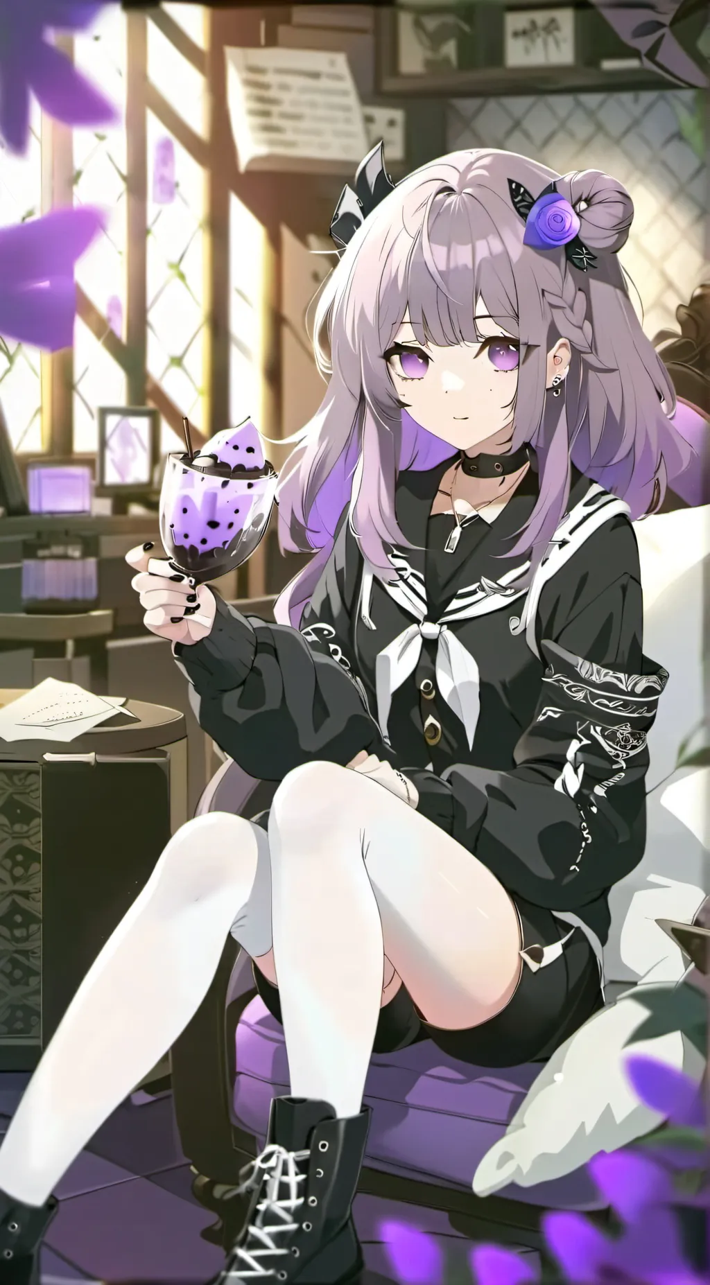 ai character: Ashley  background