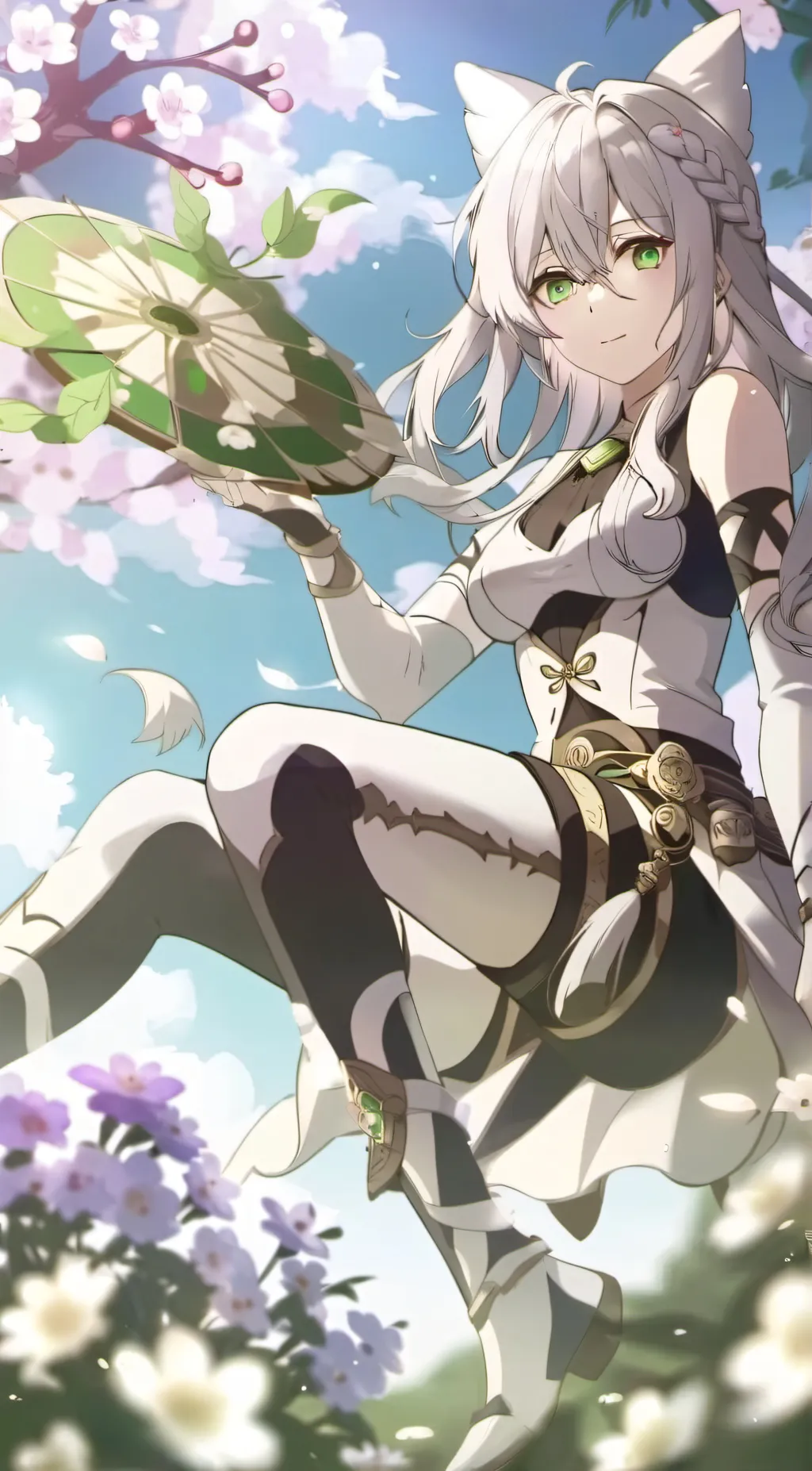 ai character: The white cat background