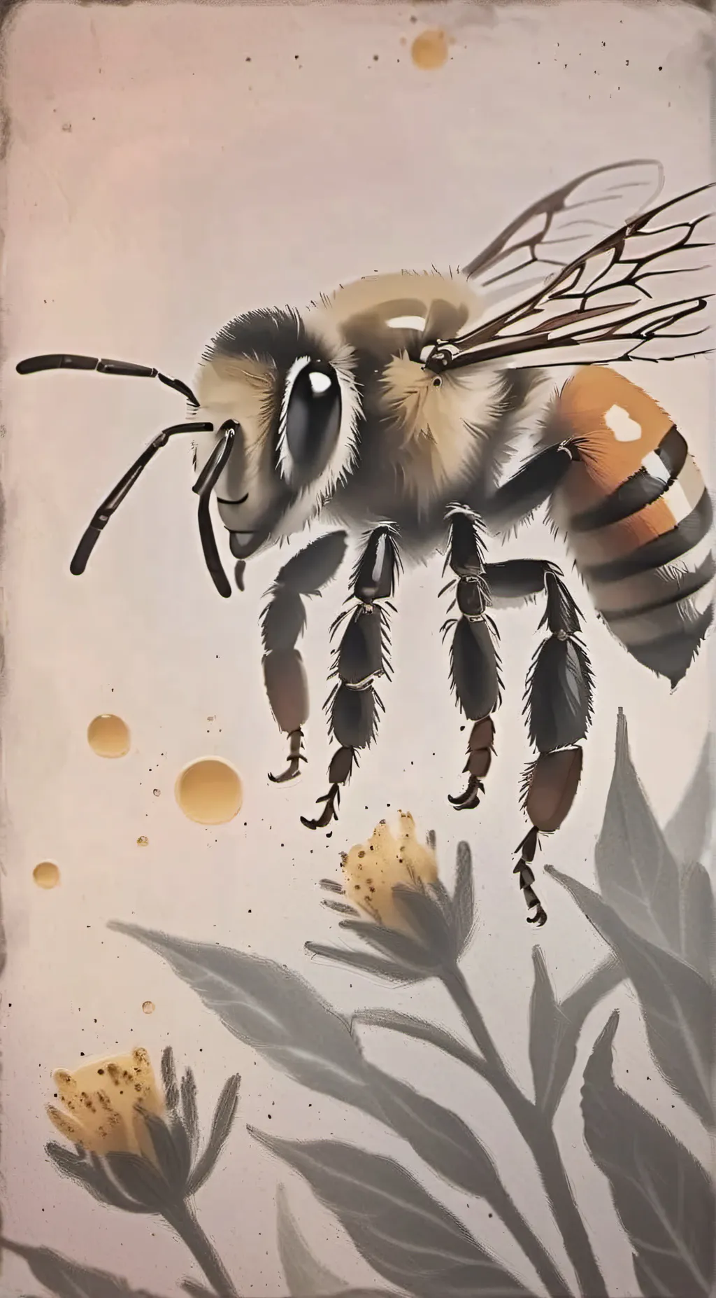 ai character: honey bee background