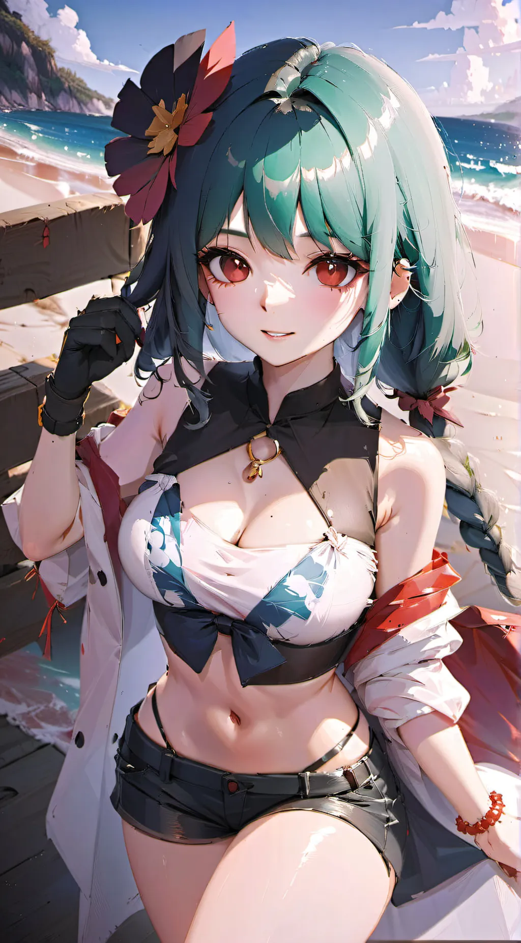 ai character: Emerald background