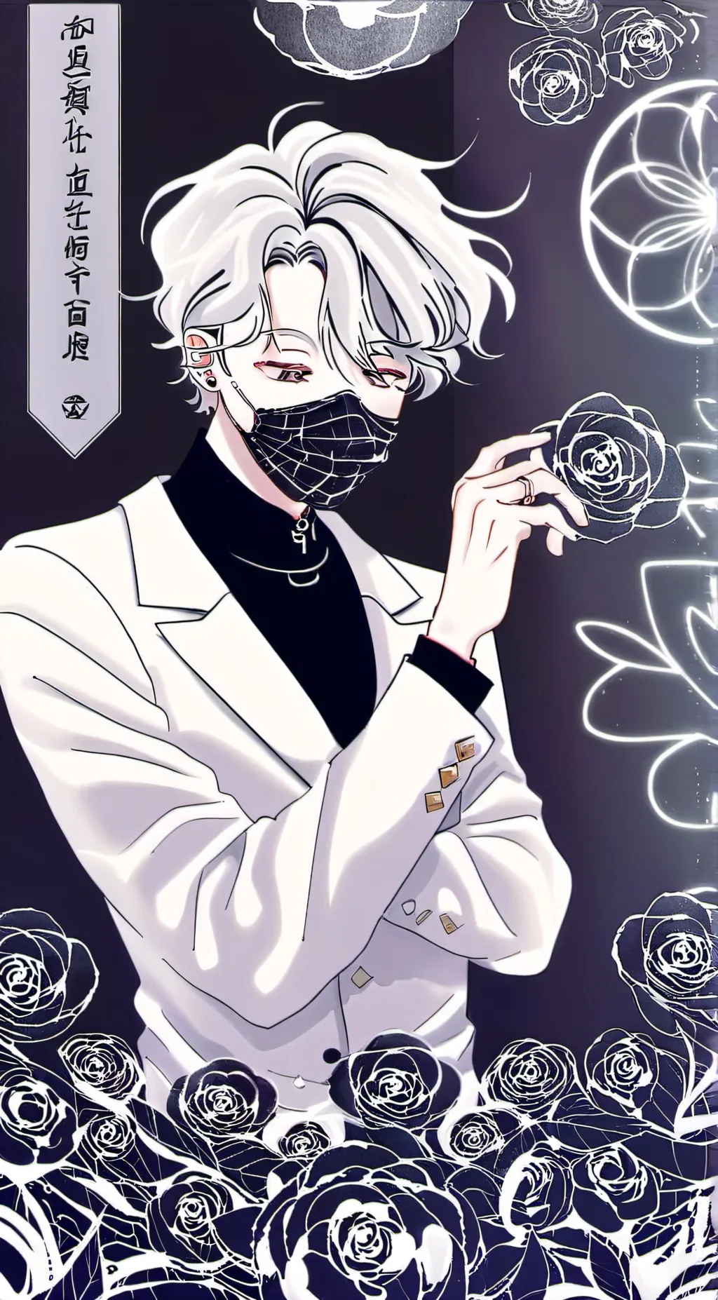 ai character: snowy background