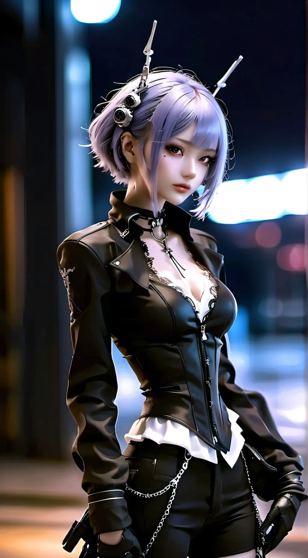 ai character: Violet background