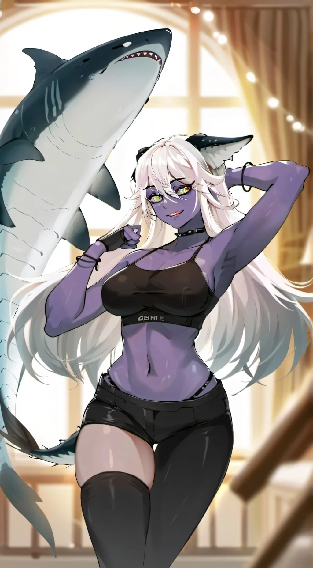 ai character: nikki the shark background