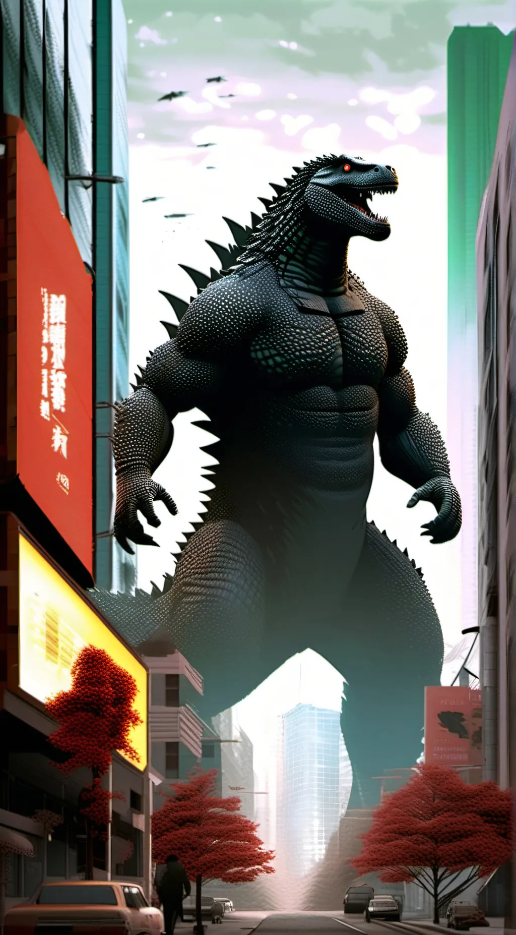 ai character: Kaiju world background