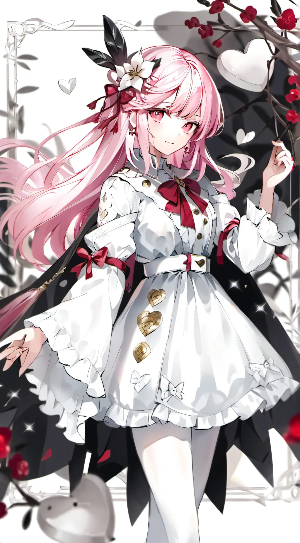 ai character: glitter heart  background