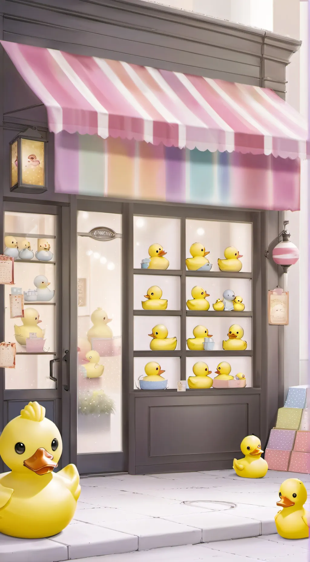 ai character: hh duck store background