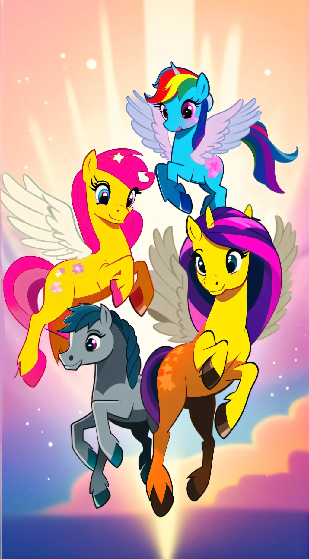 ai character: Twilight:mane 6 background