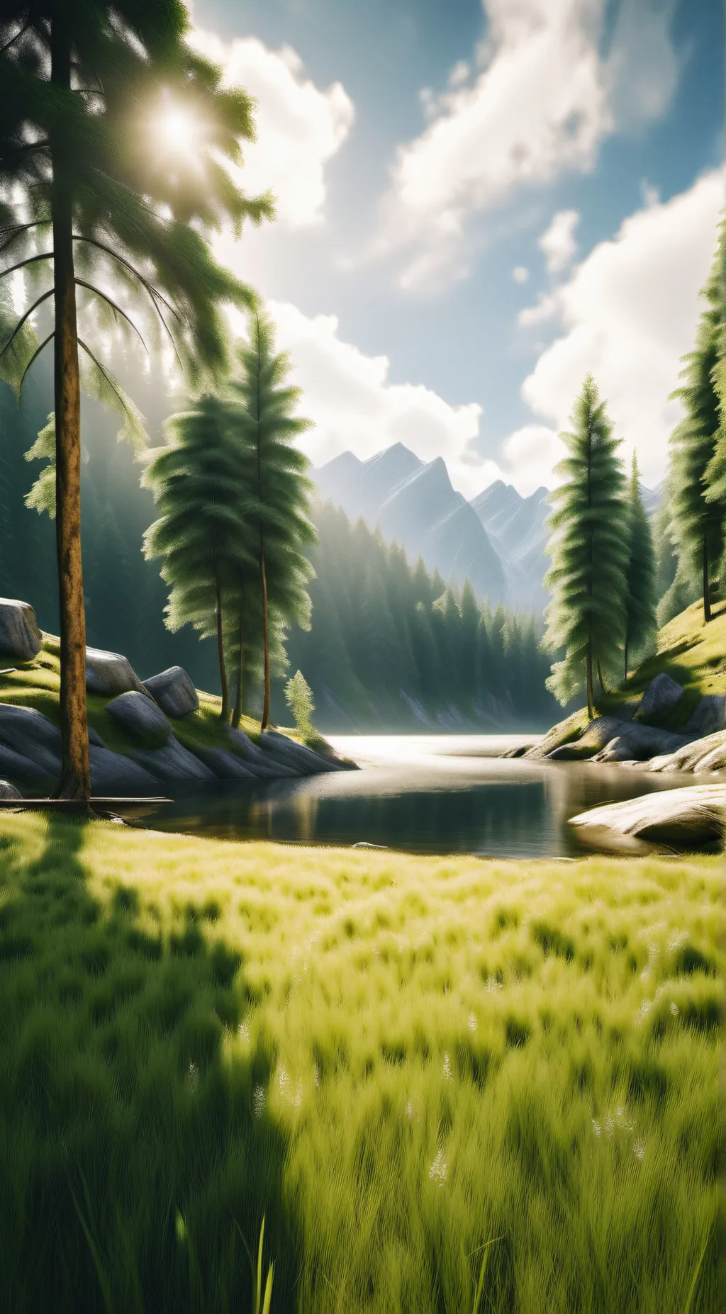 ai character: Grass background