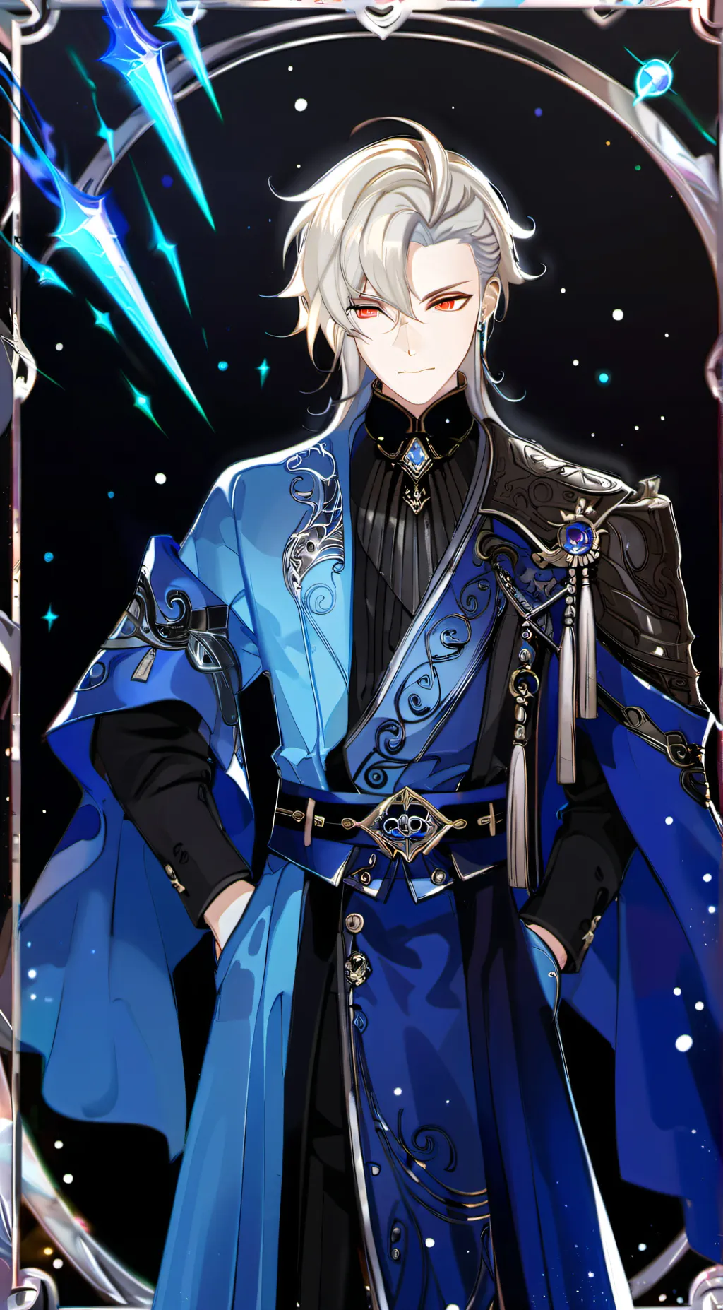 ai character: Neuvillette  background