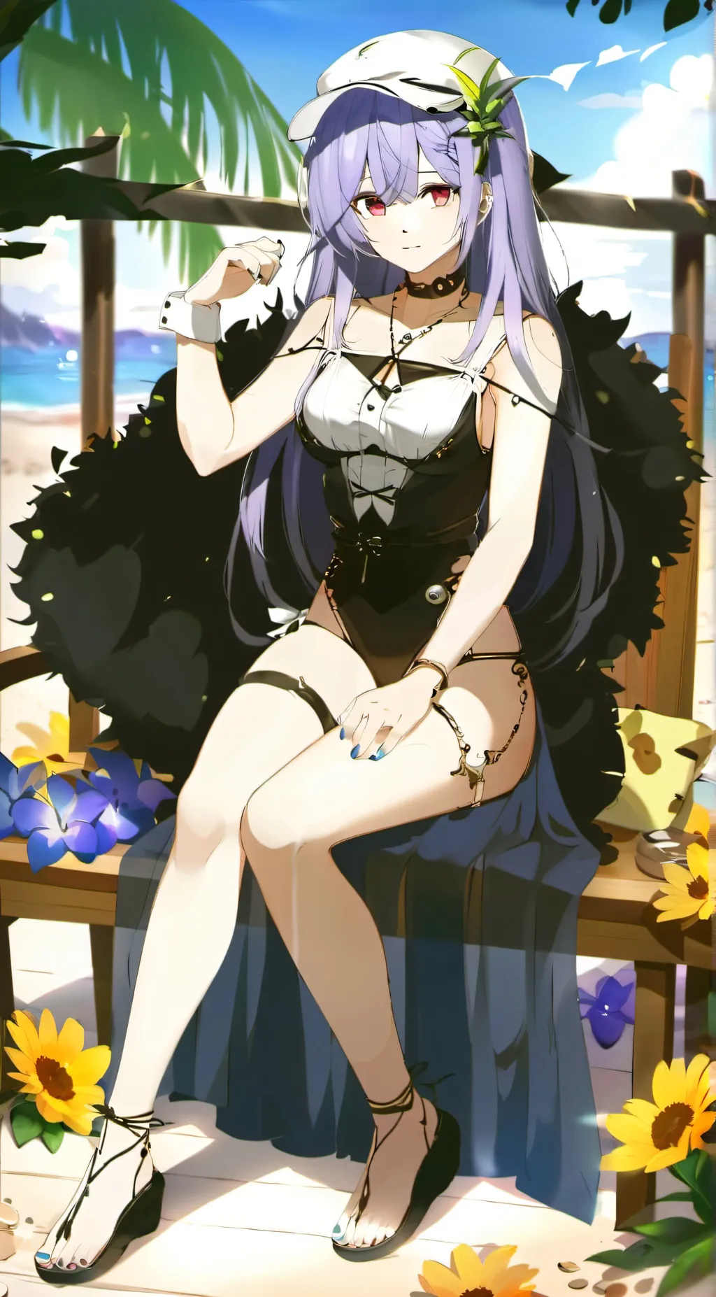 ai character: Sandra Violet background