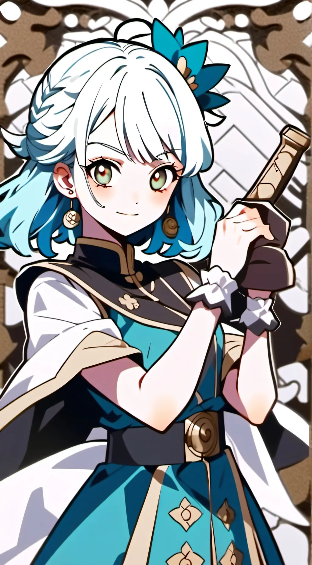 ai character: Violet background