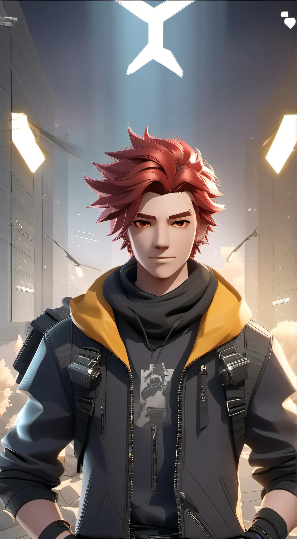 ai character: redzo:)  background