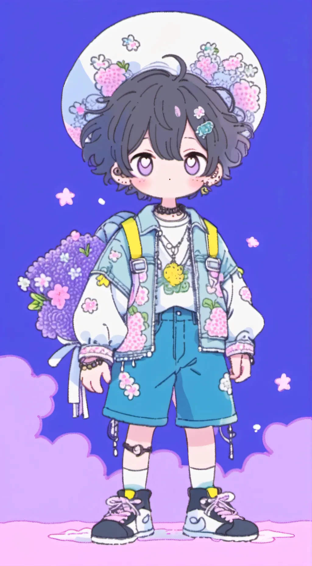 ai character: uwu cat soft background