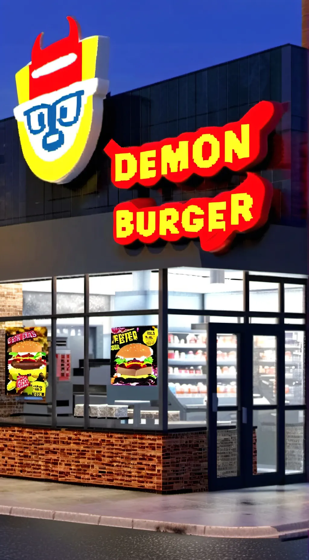 ai character: demon burger background