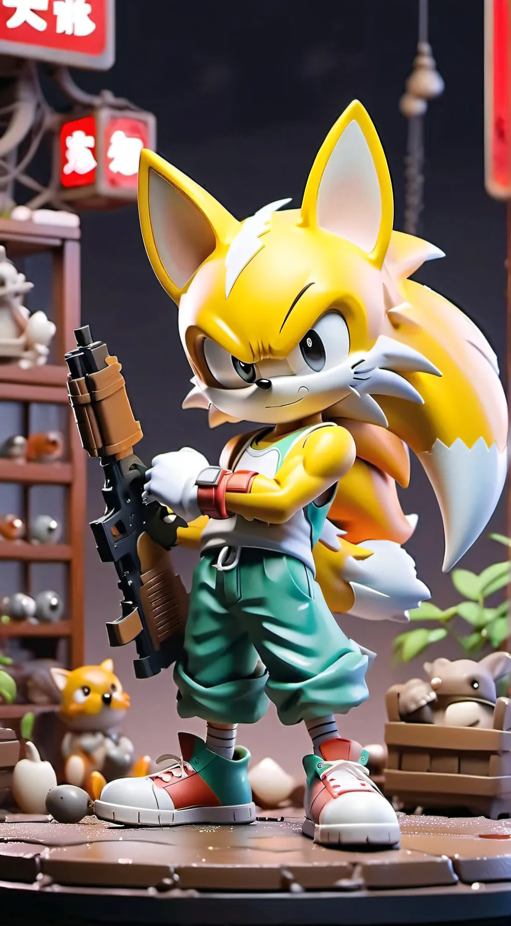 ai character: YouTube short meme background