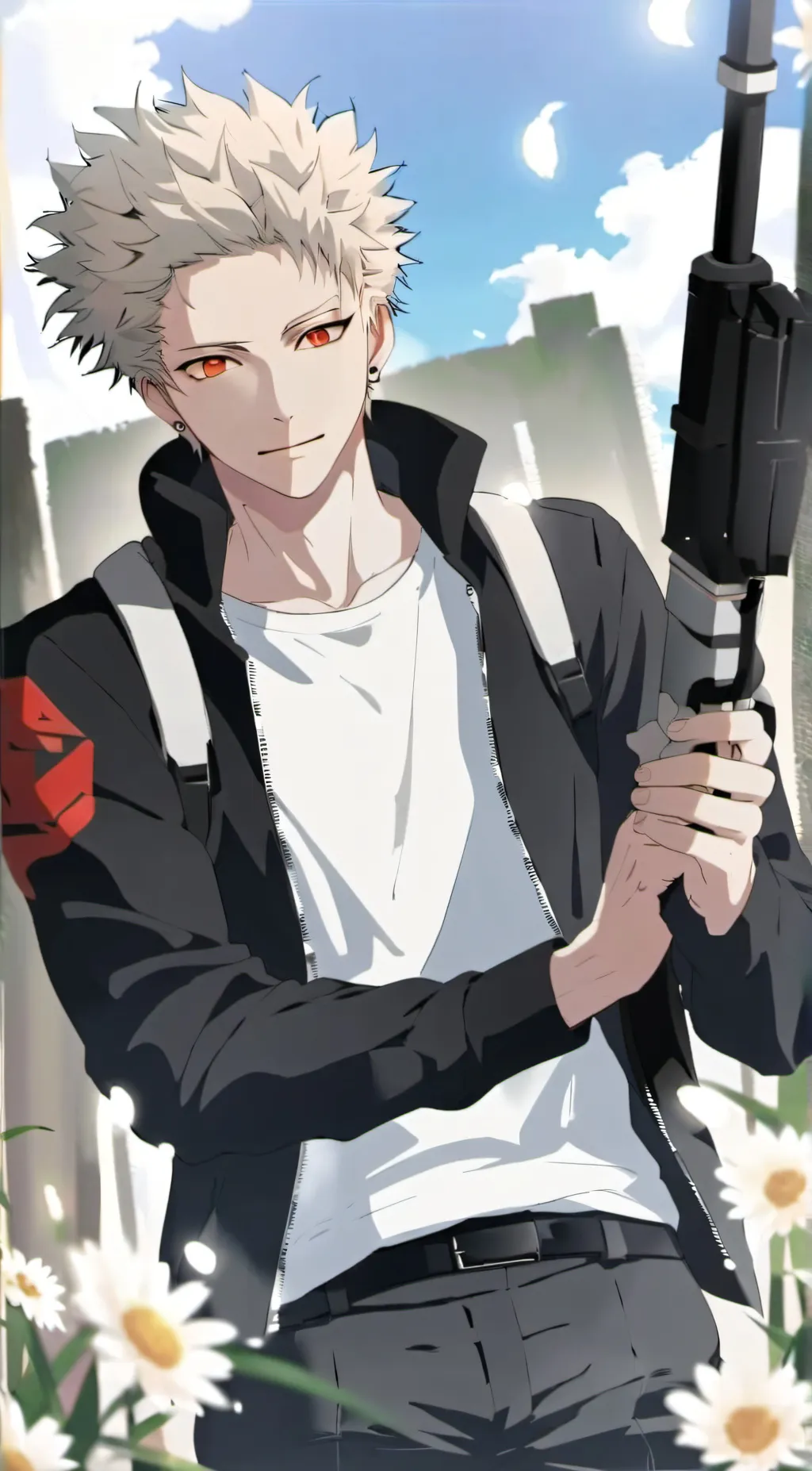 ai character: bakugou x rose background