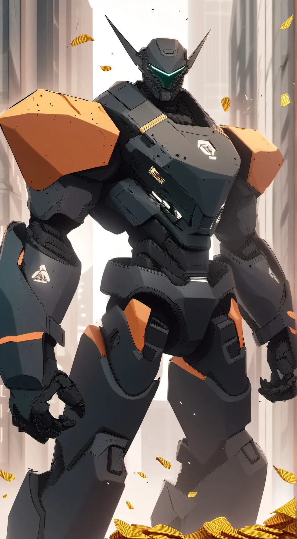 ai character: robotic thing ok? background