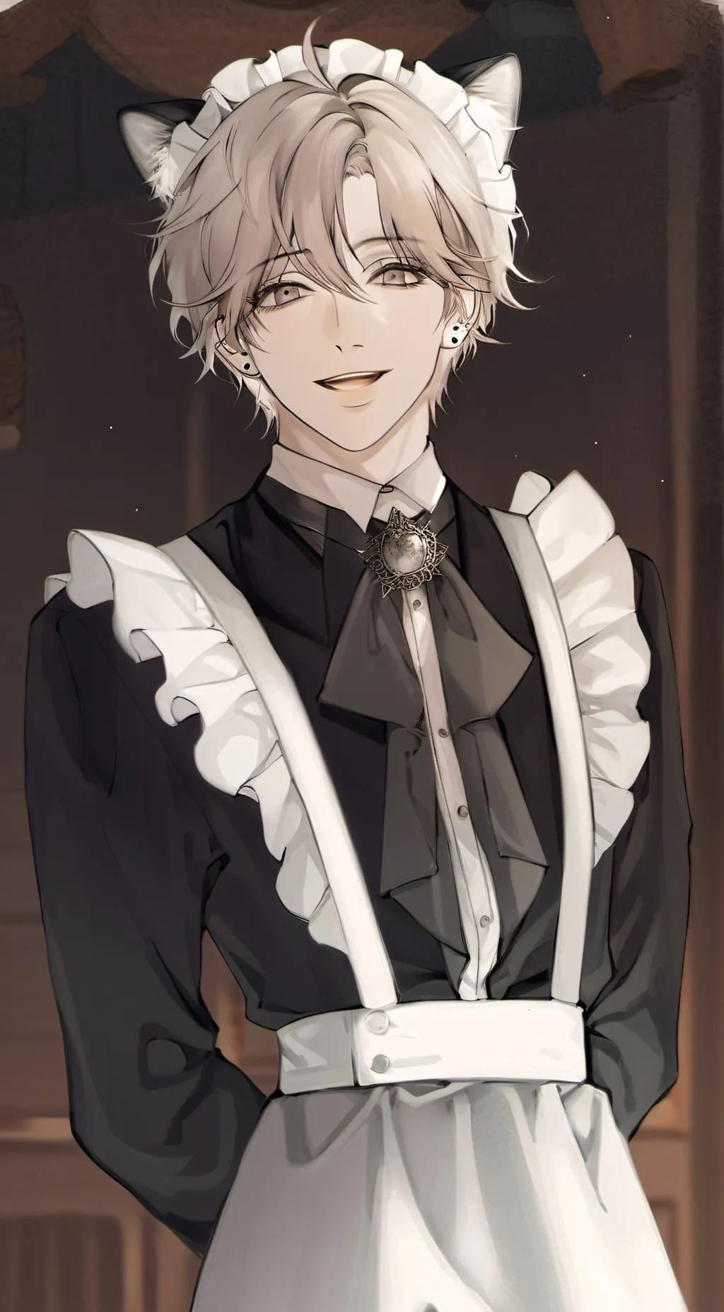 ai character: Leon The Cat Maid background