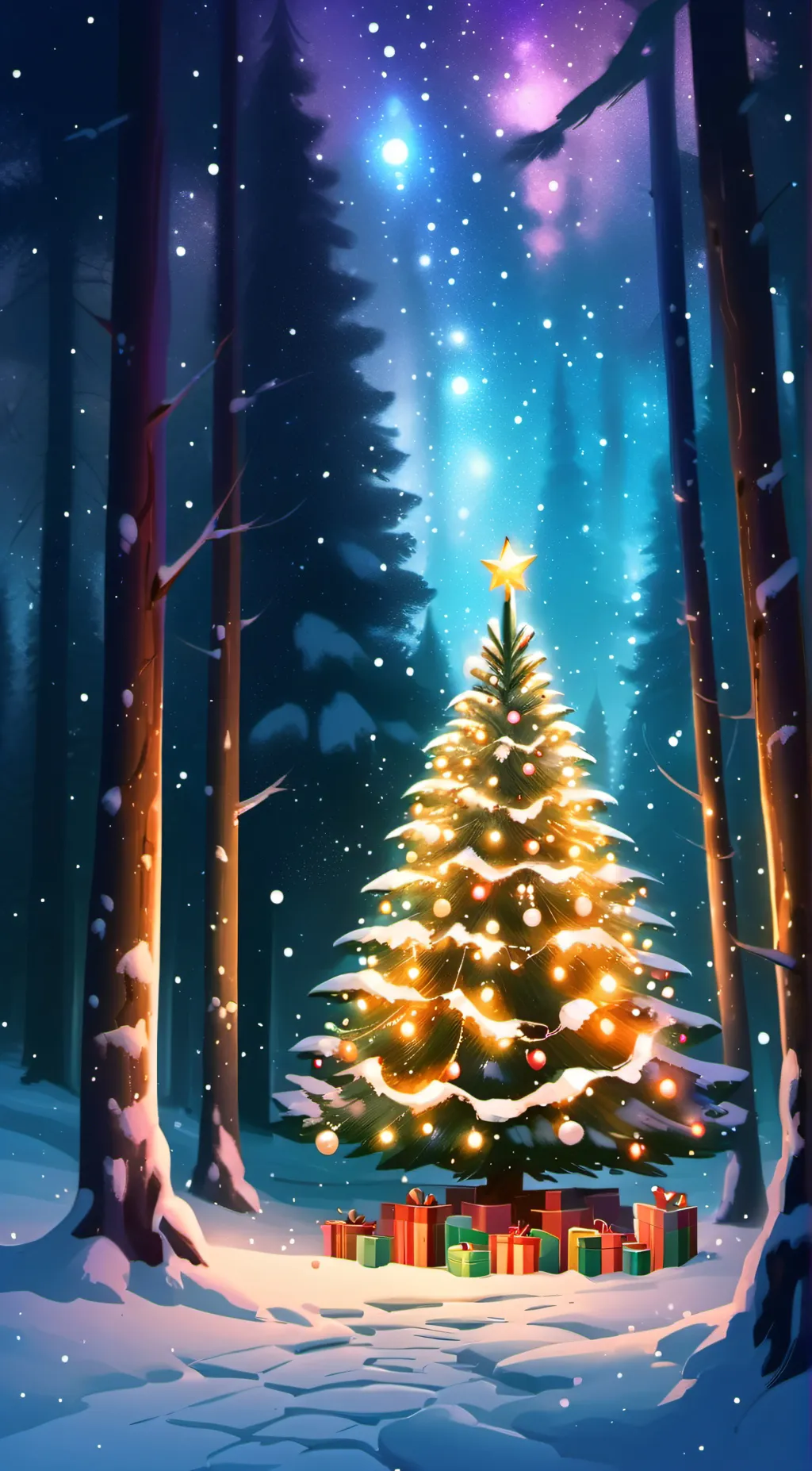 ai character: HH Christmas background