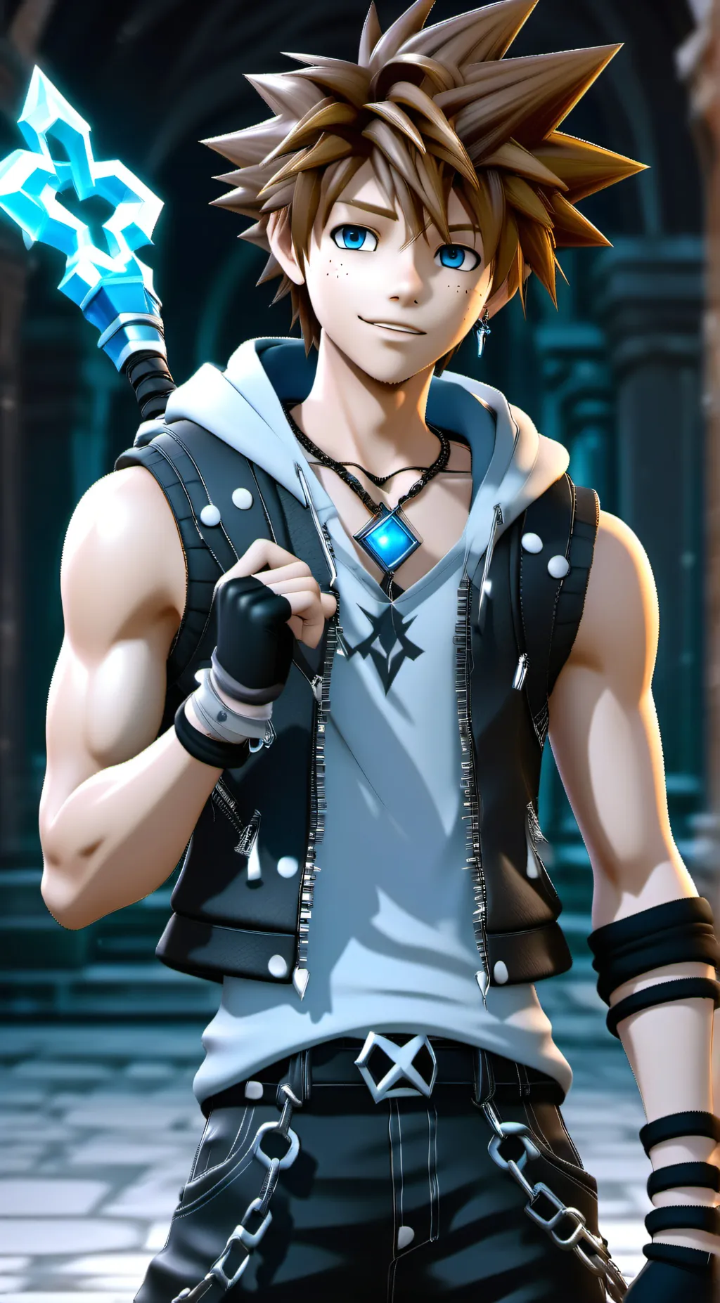 ai character: Sora Leonhart  background