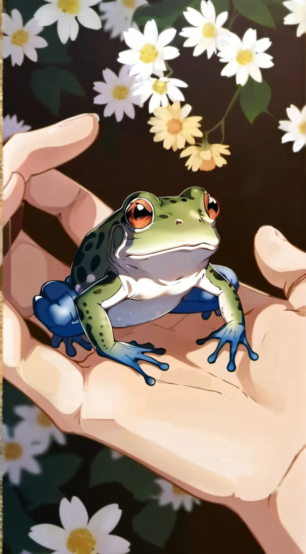 ai character: FROG background