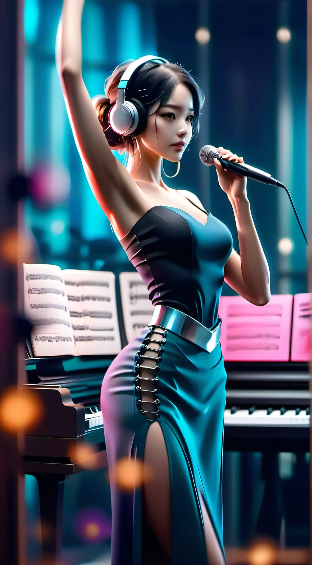 ai character: Kim Jennie  background