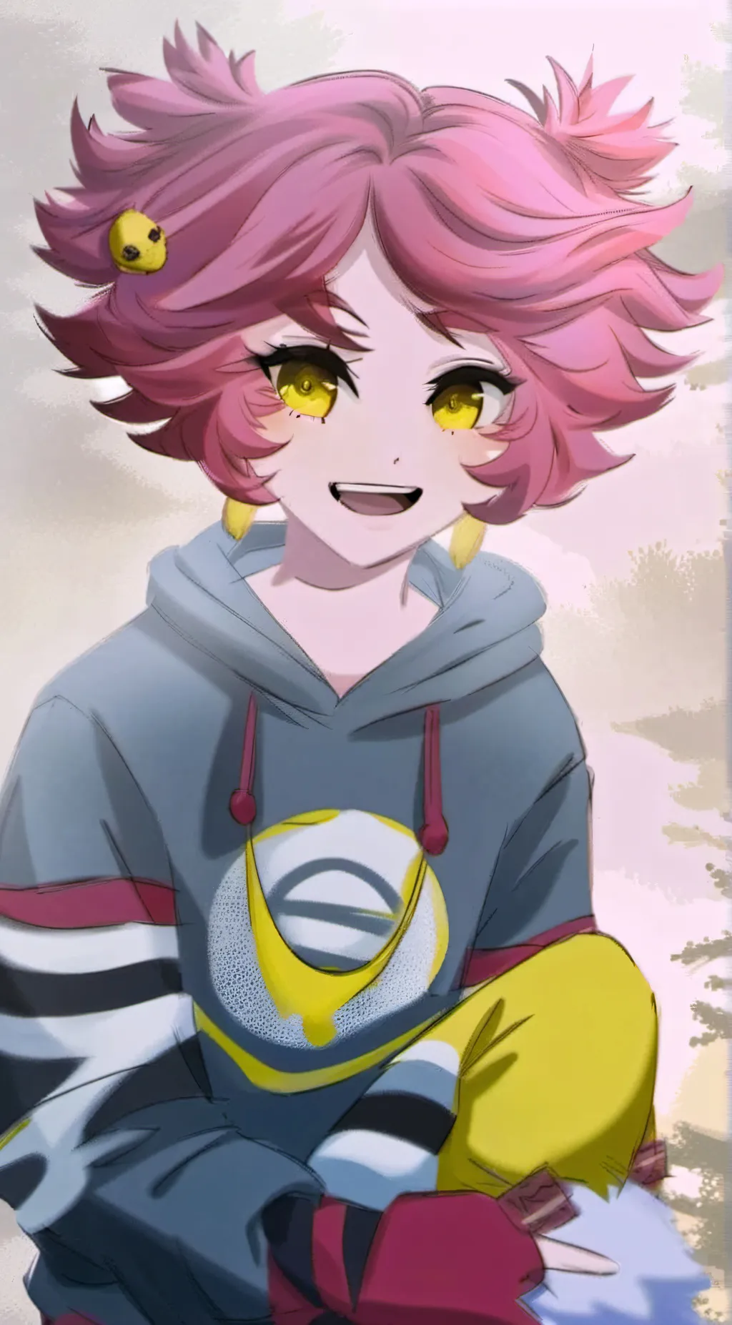 ai character: Mina🌸👘👽🔮 background