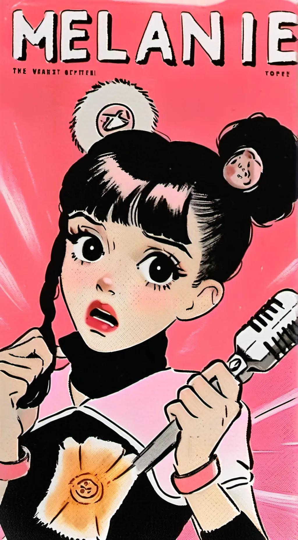 ai character: Melanie Martinez  background