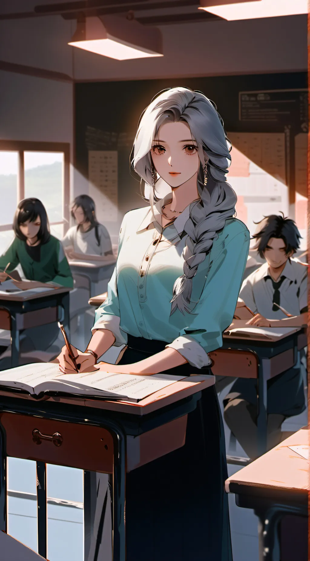 ai character: Classroom background