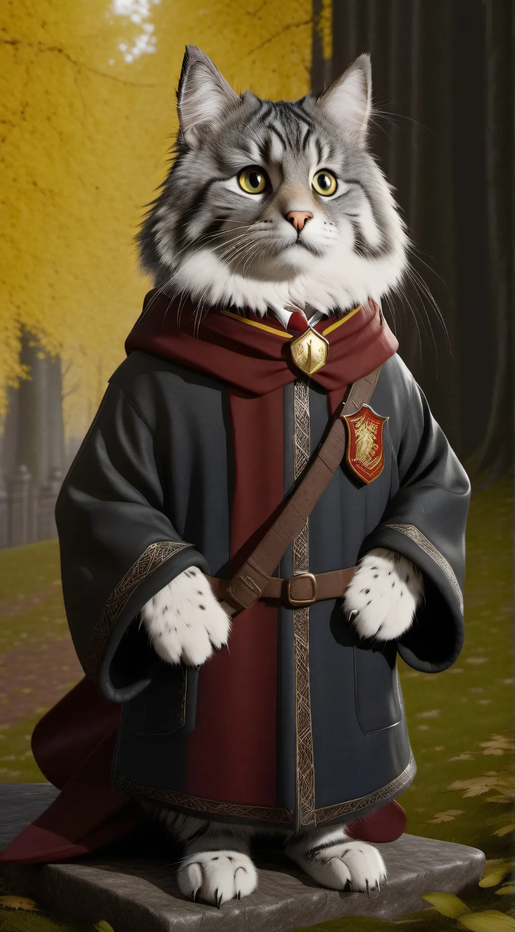 ai character: mittens /hogwarts background