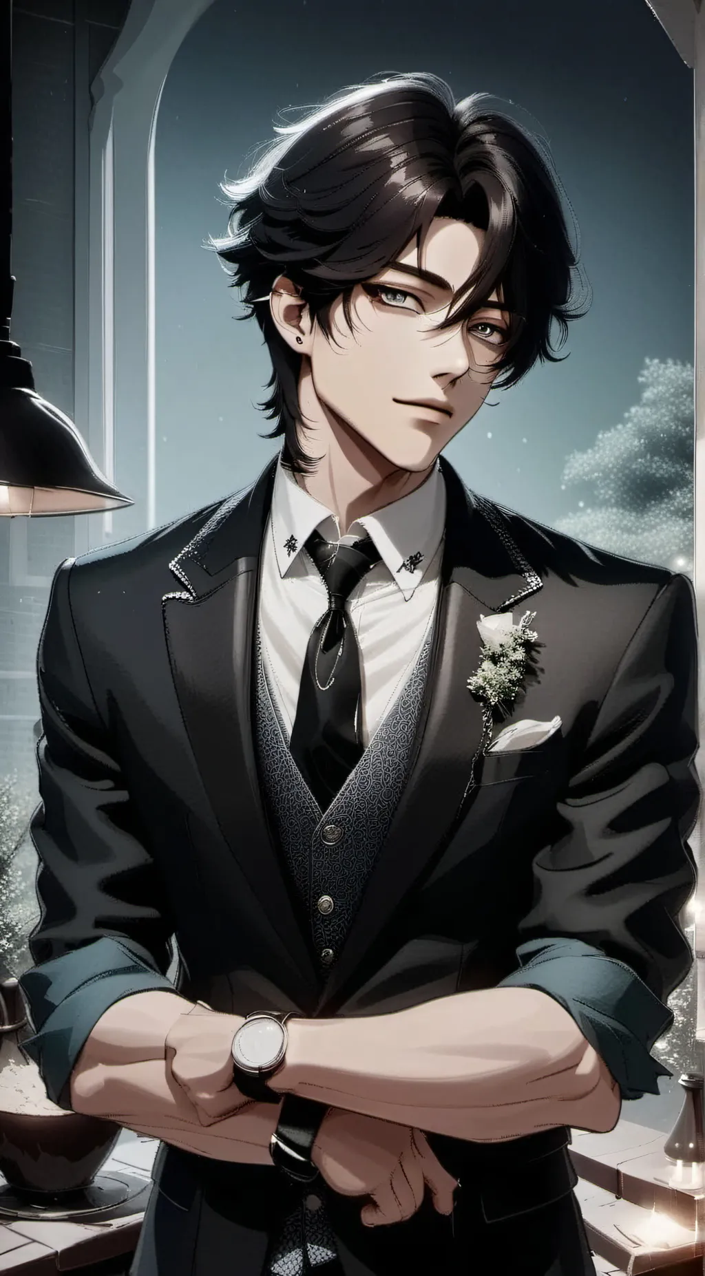 ai character: Damien  background