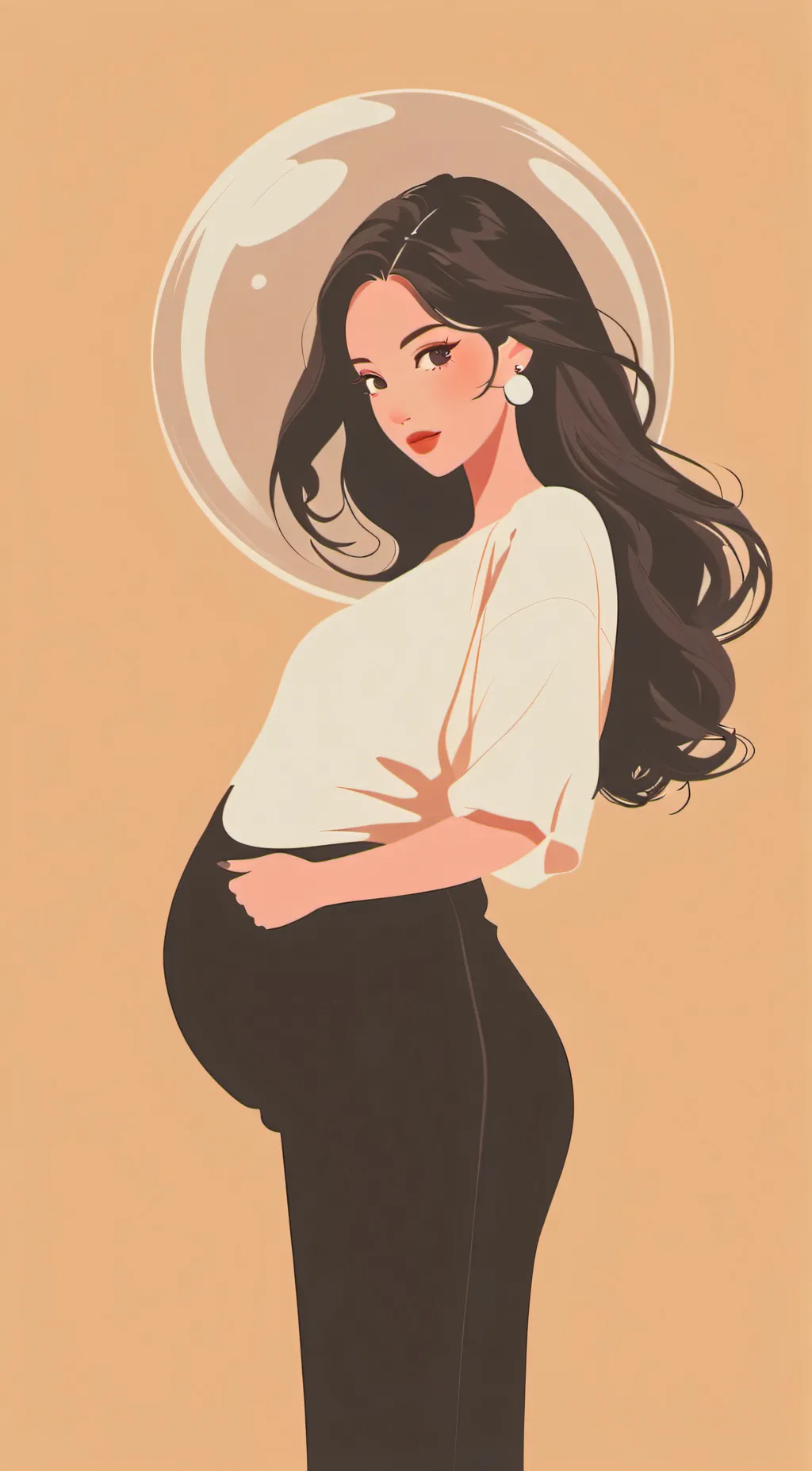 ai character: Pregnant Bubble background