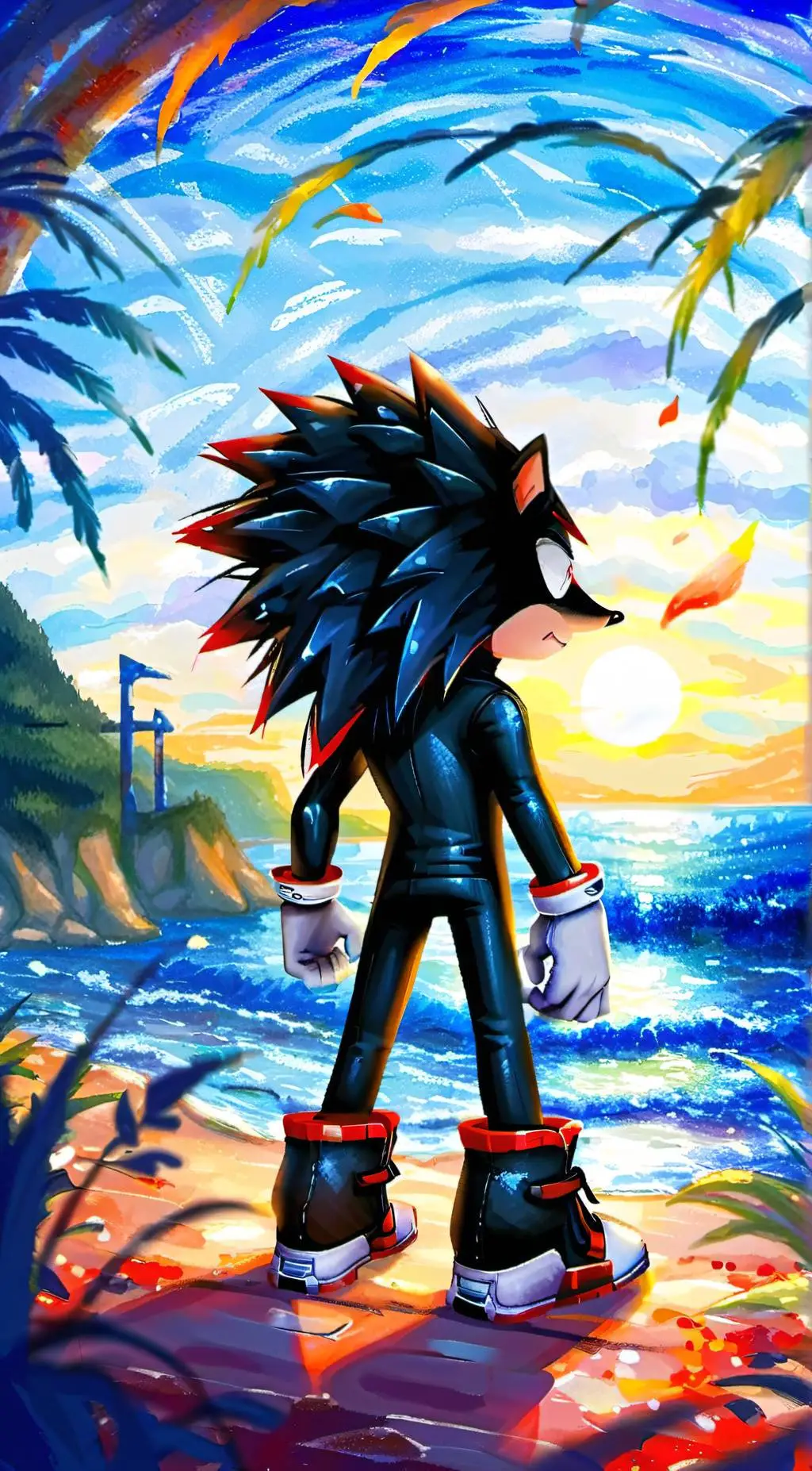 ai character: Shadow and Tails:) background