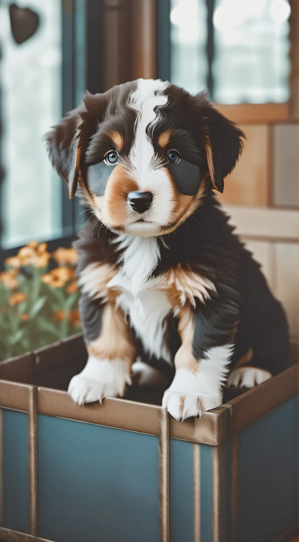 ai character: cute puppy background