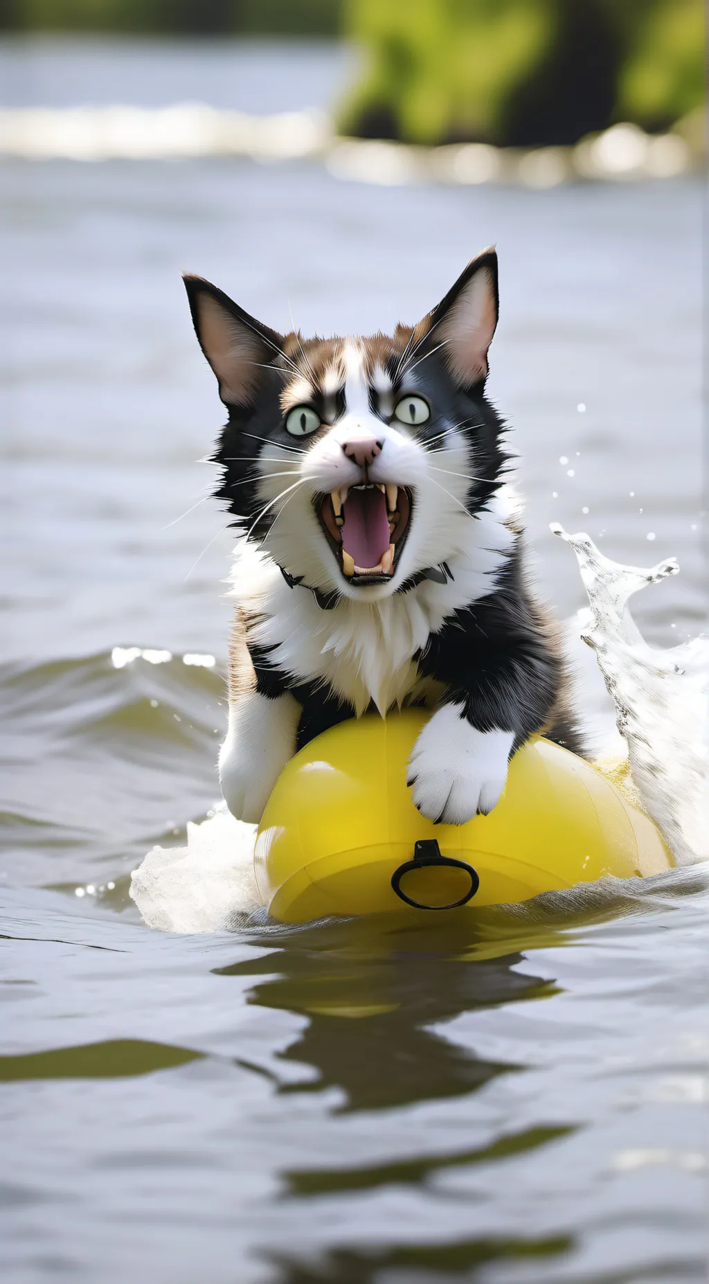 ai character: drowning cat background