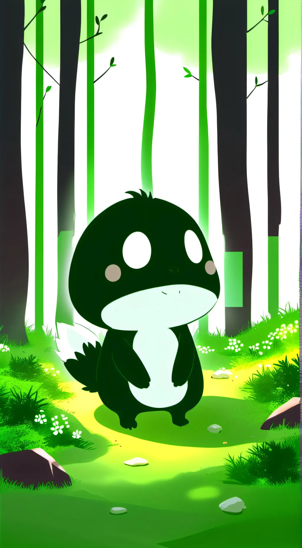 ai character:  plant critter  background