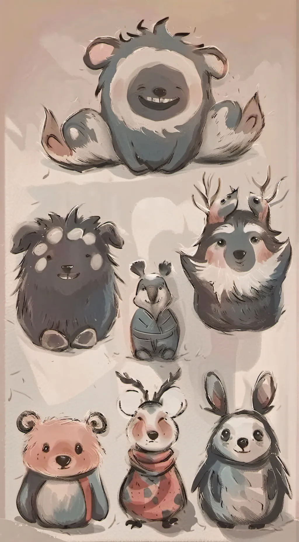 ai character: {Smiling Critters} background