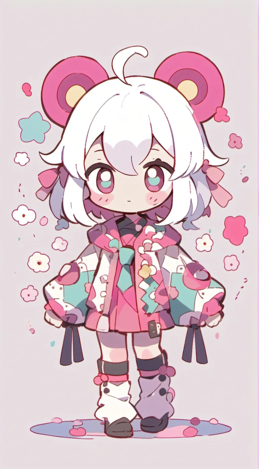 ai character: smiling critters background